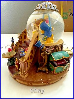 RARE VTG Disney Beauty And The Beast Musical Lighted Snowglobe Snow Water Globe