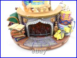 RARE VTG Disney Beauty And The Beast Musical Lighted Snowglobe Snow Water Globe