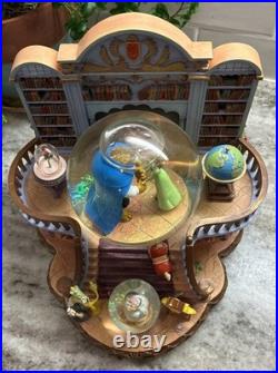 RARE VTG Disney Beauty & the Beast Library Double Snow Globe Music Box 90's L92 RARE VTG Disney Beauty & the Beast Library Double Snow Globe Music Box 90's L92