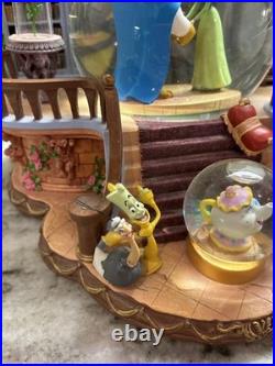 RARE VTG Disney Beauty & the Beast Library Double Snow Globe Music Box 90's L92 RARE VTG Disney Beauty & the Beast Library Double Snow Globe Music Box 90's L92