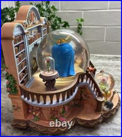RARE VTG Disney Beauty & the Beast Library Double Snow Globe Music Box 90's L92 RARE VTG Disney Beauty & the Beast Library Double Snow Globe Music Box 90's L92