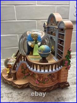 RARE VTG Disney Beauty & the Beast Library Double Snow Globe Music Box 90's L92 RARE VTG Disney Beauty & the Beast Library Double Snow Globe Music Box 90's L92