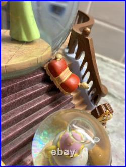 RARE VTG Disney Beauty & the Beast Library Double Snow Globe Music Box 90's L92 RARE VTG Disney Beauty & the Beast Library Double Snow Globe Music Box 90's L92