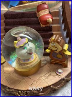 RARE VTG Disney Beauty & the Beast Library Double Snow Globe Music Box 90's L92 RARE VTG Disney Beauty & the Beast Library Double Snow Globe Music Box 90's L92