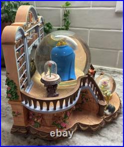 RARE VTG Disney Beauty & the Beast Library Double Snow Globe Music Box 90's L92 RARE VTG Disney Beauty & the Beast Library Double Snow Globe Music Box 90's L92
