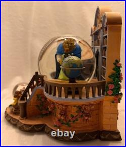 RARE Vintage Disney Beauty and the Beast Library Double Snowglobe