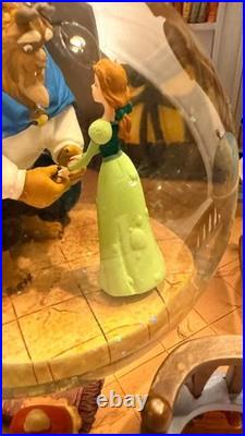RARE Vintage Disney Beauty and the Beast Library Double Snowglobe
