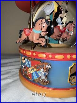 RARE Vintage Disney Brave Little Tailor Snow Globe Carousel Music Box