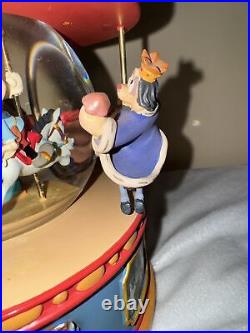 RARE Vintage Disney Brave Little Tailor Snow Globe Carousel Music Box
