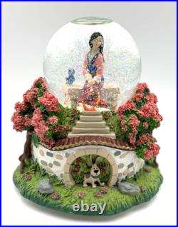 RARE Vintage Disney Store MULAN Musical Snow Globe Music Box Plays Reflections