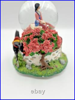 RARE Vintage Disney Store MULAN Musical Snow Globe Music Box Plays Reflections