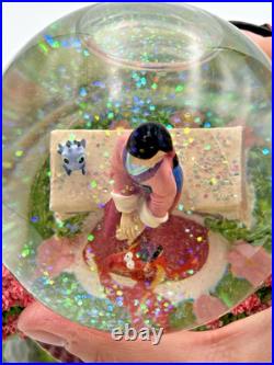 RARE Vintage Disney Store MULAN Musical Snow Globe Music Box Plays Reflections