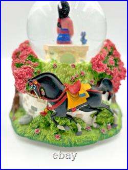 RARE Vintage Disney Store MULAN Musical Snow Globe Music Box Plays Reflections