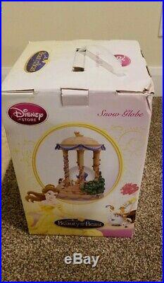 RARE WITH BOX! Disney Beauty And The Beast Belle Wedding Gazebo Music Snow Globe