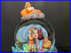 RETIRED Disney Hercules Musical Snow Globe Megara Zeus Hades Rotating Base RARE