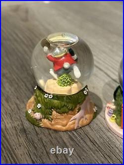 Rare 3 Disney Alice Wonderland Mini Snow Globe 50th Anniversary Snow Globes