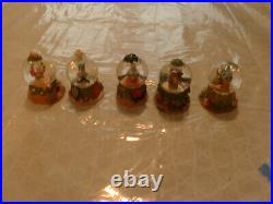 Rare 5 Disney Alice Wonderland Mini Snow Globe 50th Anniversary Snow Globes