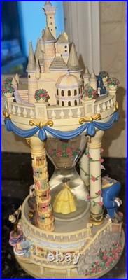 Rare Beauty and The Beast Castle Hourglass Snow Globe 1992. Musical Works