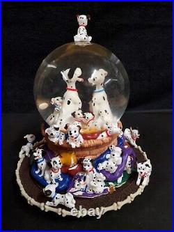 Rare Disney 101 Dalmatians Pillow Fight Musical & Rotational Snow Globe