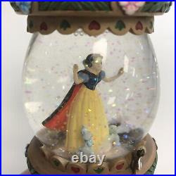 Rare Disney 11 Snow White & The 7 Dwarves Hanging Snow Globe with Vine Stand