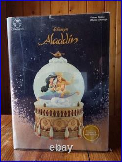 Rare Disney Aladdin Snow Globe Jasmine Genie Musical Theme Withbox MUSIC WORKS