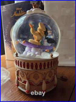 Rare Disney Aladdin Snow Globe Jasmine Genie Musical Theme Withbox MUSIC WORKS
