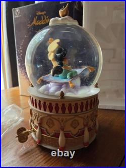 Rare Disney Aladdin Snow Globe Jasmine Genie Musical Theme Withbox MUSIC WORKS