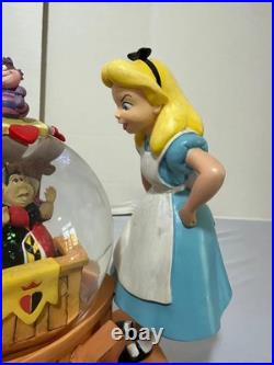 Rare Disney Alice In Wonderland Snow Globe Music Box Courtroom scene