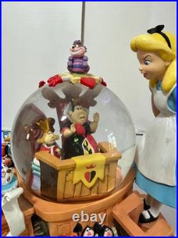 Rare Disney Alice In Wonderland Snow Globe Music Box Courtroom scene