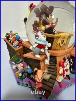 Rare Disney Alice In Wonderland Snow Globe Music Box Courtroom scene