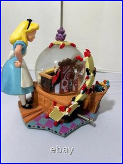 Rare Disney Alice In Wonderland Snow Globe Music Box Courtroom scene