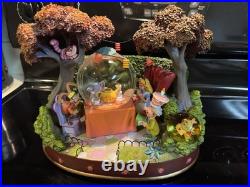 Rare Disney Alice In Wonderland Tea Party Musical Snow Globe with Brown Trees