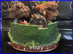 Rare Disney Alice In Wonderland Tea Party Musical Snow Globe with Brown Trees
