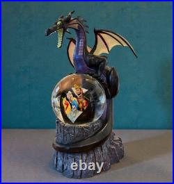 Rare Disney Dragon Snow Globe Musical Cruella Evil Queen Ursula Jafar NIB