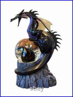 Rare Disney Dragon Snow Globe Musical Cruella Evil Queen Ursula Jafar NIB