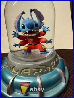 Rare Disney Lilo & Stitch experiment 626 UFO lighted musical snow globe