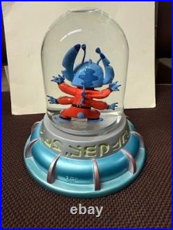 Rare Disney Lilo & Stitch experiment 626 UFO lighted musical snow globe