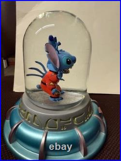 Rare Disney Lilo & Stitch experiment 626 UFO lighted musical snow globe