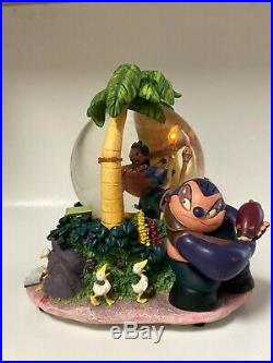 Rare Disney Lilo and Stitch snow globe Musical Aloha Oe 8 tall
