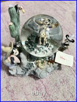 Rare Disney Mickey Home On The Range Snow Globe, Lights & Music, with Disney Tag