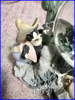 Rare Disney Mickey Home On The Range Snow Globe, Lights & Music, with Disney Tag