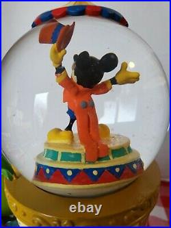 Rare Disney Mickey's Big Top Circus Triple Bubble Snow Globe Retired