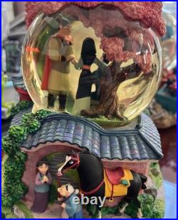 Rare Disney Mulan Snow Globe Music Box Plays Reflection Disney Store HTF WORKS