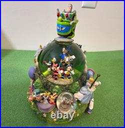 Rare Disney Parks Musical Snow Globe 50+ Characters Zip-A-Dee-Doo-Dah Retired