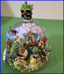 Rare Disney Parks Musical Snow Globe 50+ Characters Zip-A-Dee-Doo-Dah Retired