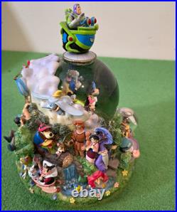 Rare Disney Parks Musical Snow Globe 50+ Characters Zip-A-Dee-Doo-Dah Retired