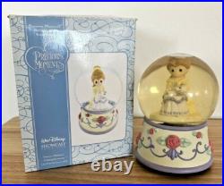 Rare Disney Precious Moments Beauty And The Beast Belle Musical Snowglobe Box
