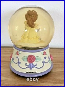 Rare Disney Precious Moments Beauty And The Beast Belle Musical Snowglobe Box