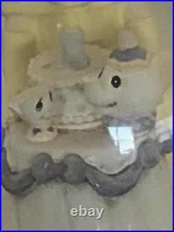 Rare Disney Precious Moments Beauty And The Beast Belle Musical Snowglobe Box