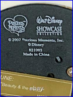 Rare Disney Precious Moments Beauty And The Beast Belle Musical Snowglobe Box